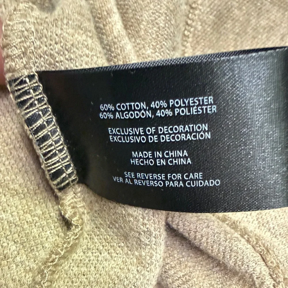 Banana Republic Quarter Zip Pullover Mens M Tan Textured Cotton Blend 1799236